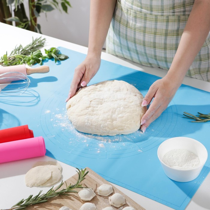 Коврик для выпечки с разметкой Доляна &laquo;Буссен&raquo;, силикон, 61,5&times;41,5 см, цвет МИКС