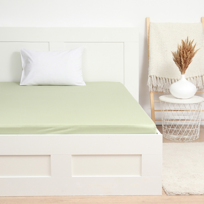 Простыня на резинке LoveLife Young grass 160*200+25 см, сатин, 125г/м&sup2;