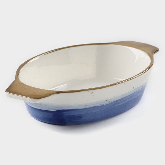 Форма для запекания из фарфора овальная Доляна &laquo;Космос&raquo;, 500 мл, 22,5&times;13&times;4,5 см, цвет синий