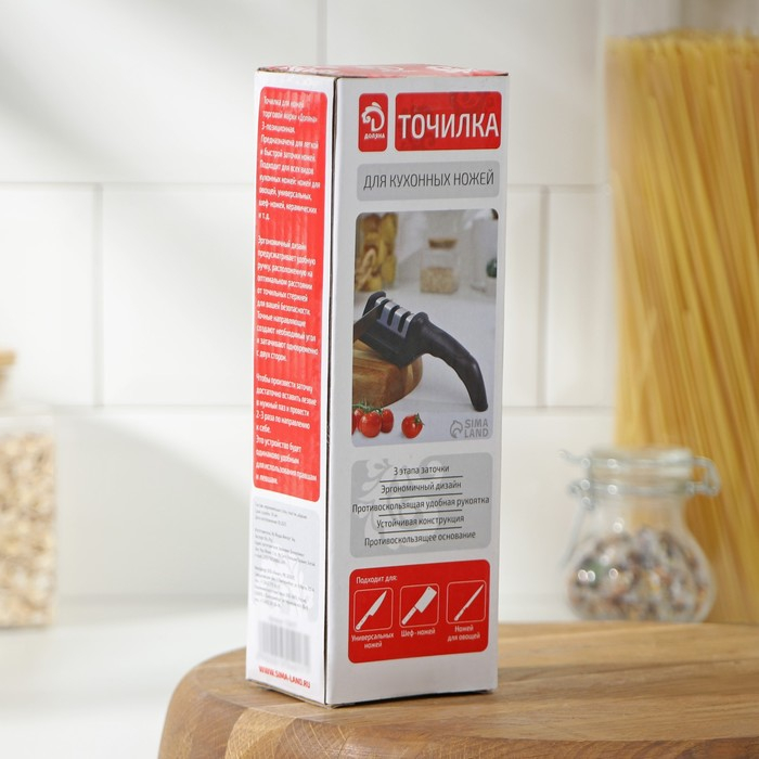 Точилка для ножей с полировкой Доляна «Ритм», 21×5×6 см, цвет чёрный Точилка для ножей с полировкой Доляна «Ритм», 21×5×6 см, цвет чёрный