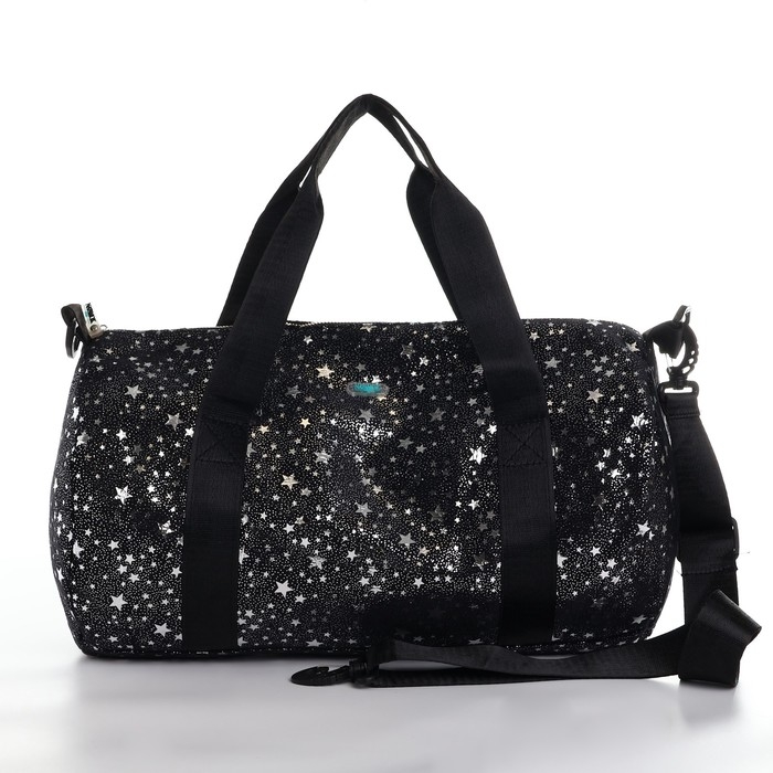 Сумка детская спортивная плюшевая для девочки с блестками &laquo;Звёзды&raquo; чёрный