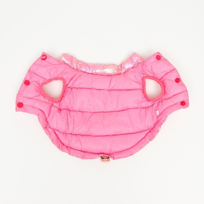 Куртка для собак двухсторонняя с утяжкой,  размер 8 (ДС 23 см, ОГ 30, ОШ22 см), розовая