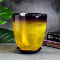 Горшок цветочный с поддоном №4 "Алеб" желто-фиолетовый, 2 л Горшок цветочный с поддоном №4 "Алеб" желто-фиолетовый, 2 л