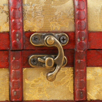 Шкатулка сундучок "Золотые цветы" набор 2 шт 7х6,5х11 см 9,5х14х9 см