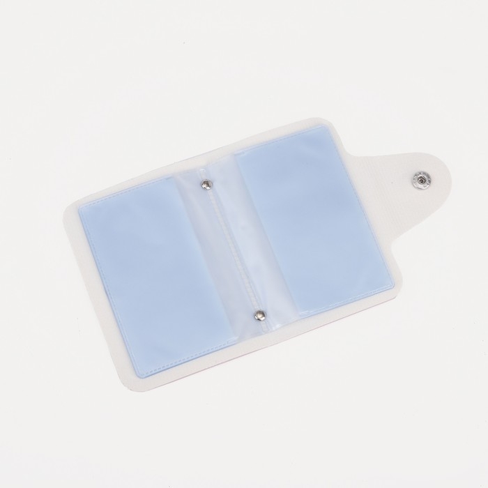 Визитница на кнопке, 24 карты, цвет розовый