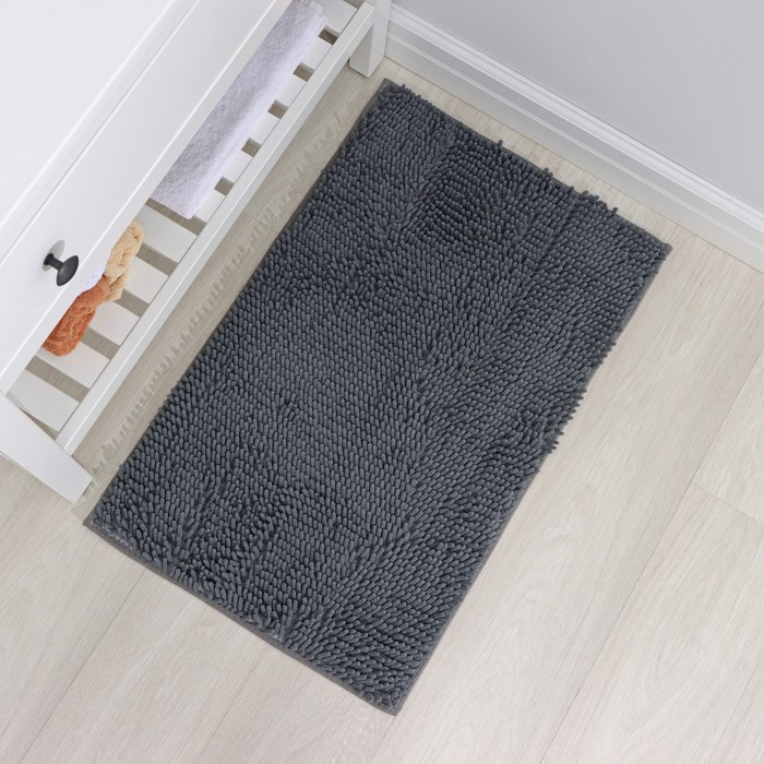 Коврик для дома Доляна «Букли длинные», 49×75,5 см, цвет серый Коврик для дома Доляна «Букли длинные», 49×75,5 см, цвет серый