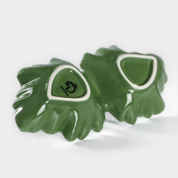 Менажница 2 ячейки Доляна «Лист», 21,8×6,9 см, цвет зелёный Менажница 2 ячейки Доляна «Лист», 21,8×6,9 см, цвет зелёный