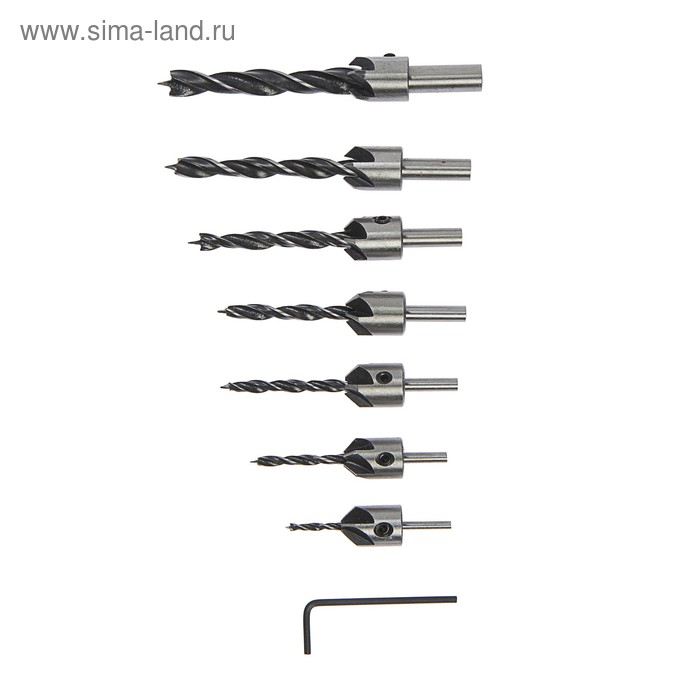 Набор сверл с зенкером ТУНДРА, 3-4-5-6-7-8-10 мм, 7 шт. Набор сверл с зенкером ТУНДРА, 3-4-5-6-7-8-10 мм, 7 шт.