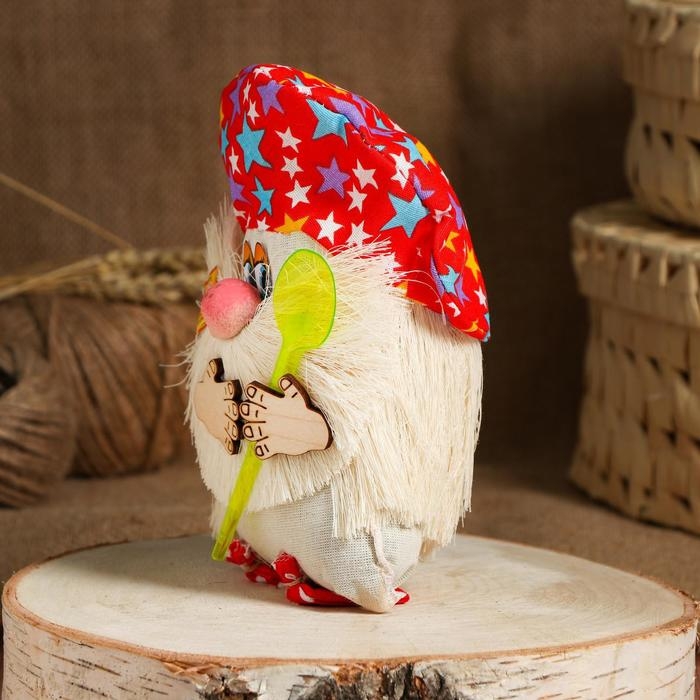 Оберег &laquo;Домовой&raquo;, с ложкой, 20 см, микс