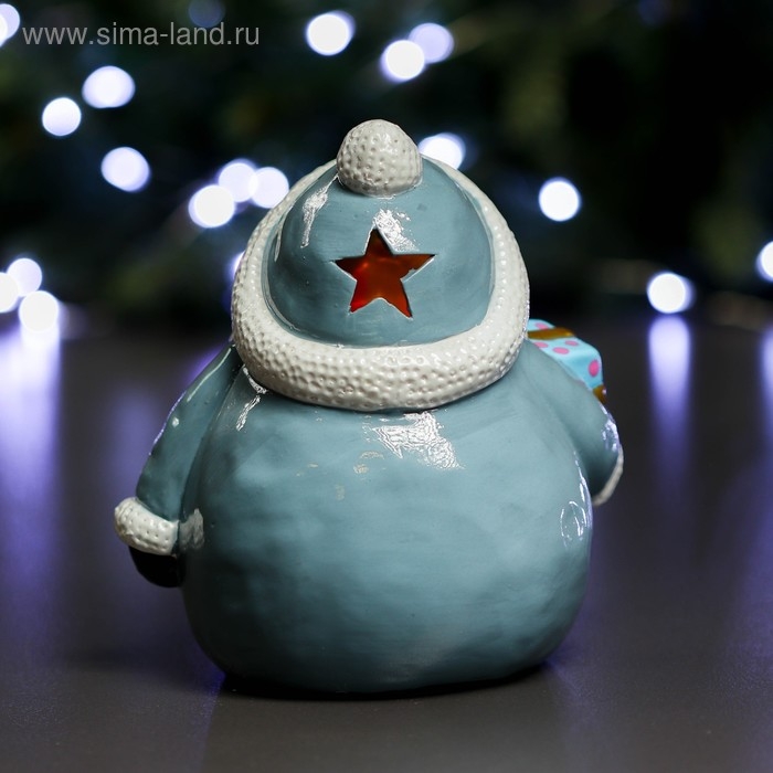 Фигура с подсветкой "Дед Мороз с подарком" 11х14х17см