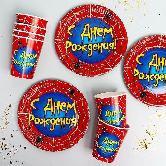 Набор бумажной посуды одноразовый Паутинка&raquo;