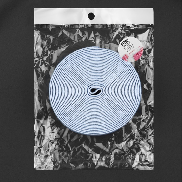 Резинка тканая, мягкая, 35 мм, 4,5 &plusmn; 1 м, цвет голубой/белый