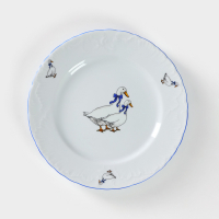 Тарелка &laquo;Рококо. Гуси&raquo;, d=25 см, белая, фарфор, МИКС