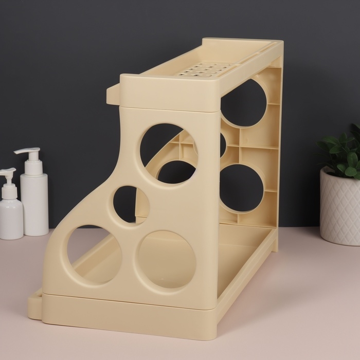 Органайзер для хранения, 2 секции, 39 &times; 24,5 &times; 30,5 см, цвет бежевый