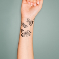 Татуировка на тело чёрная "Бабочки" набор 5 шт 6х6 см Татуировка на тело чёрная "Бабочки" набор 5 шт 6х6 см