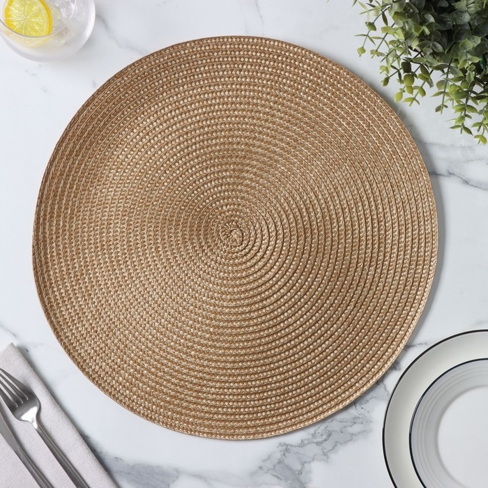 Салфетка сервировочная на стол Доляна &laquo;Лофт&raquo;, d=38 см, цвет песочный