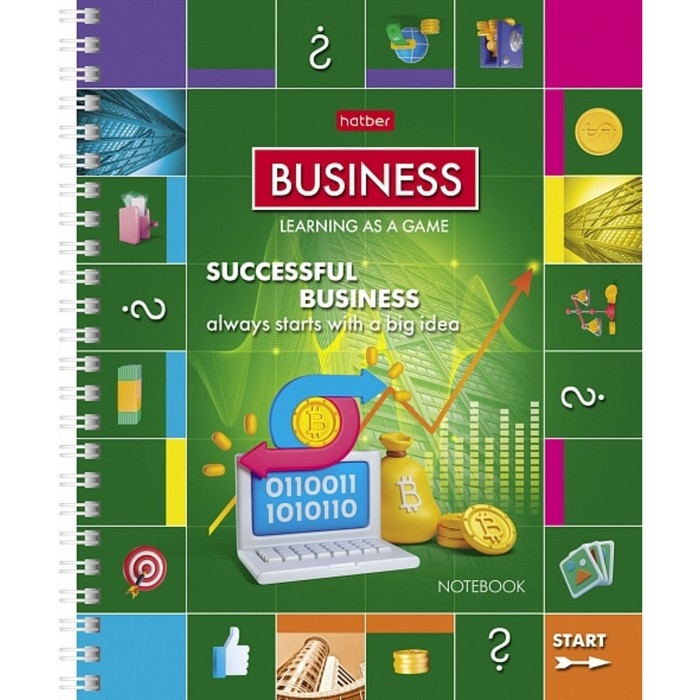 Тетрадь 80 листов в клетку на гребне Тетрадь 80 листов в клетку на гребне "Монополия", обложка мелованный картон, блок офсет 65г/м², 4 вида