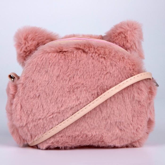 Сумка детская для девочки меховая &laquo;Кошечка&raquo;, 15х12 см, цвет бежевый