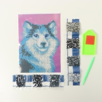 Алмазная мозаика с частичным заполнением на холсте &laquo;Хаски&raquo;, 15 х 21 см