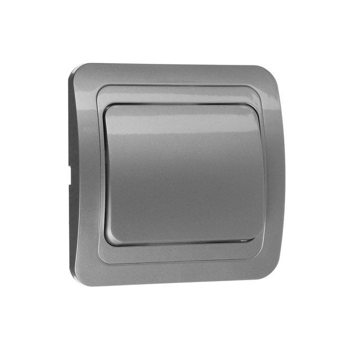 Выключатель Luazon Lighting Выключатель Luazon Lighting "Орион", 10 А, 1 клавиша, скрытый, серебристый