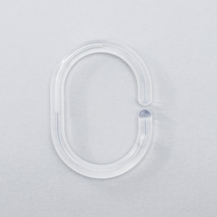 Набор колец для штор в ванную, пластик, 12 шт, цвет прозрачный