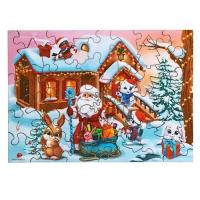 Деревянный пазл фигурный &laquo;Новый год в кругу друзей&raquo;