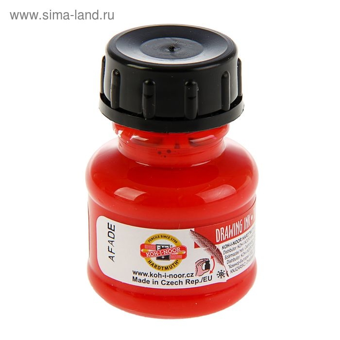 Тушь для письма и рисования 20 мл, Koh-I-Noor 1417, красная Тушь для письма и рисования 20 мл, Koh-I-Noor 1417, красная