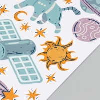 Наклейка интерьерная цветная "Кот в космосе" 30х60 см Наклейка интерьерная цветная "Кот в космосе" 30х60 см