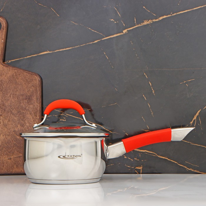 Ковш &laquo;Аврора&raquo;, 1,6 л, d=16 см, капсульное дно, стеклянная крышка, индукция