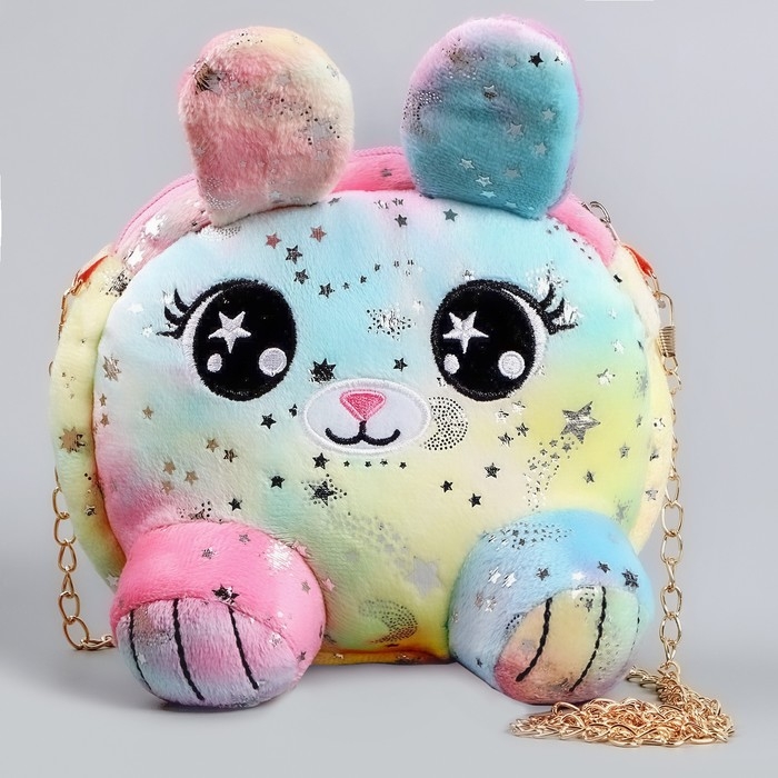 Сумка детская меховая &laquo;Зайчик&raquo;, цвет розовый, 15,5х12,7х4 см