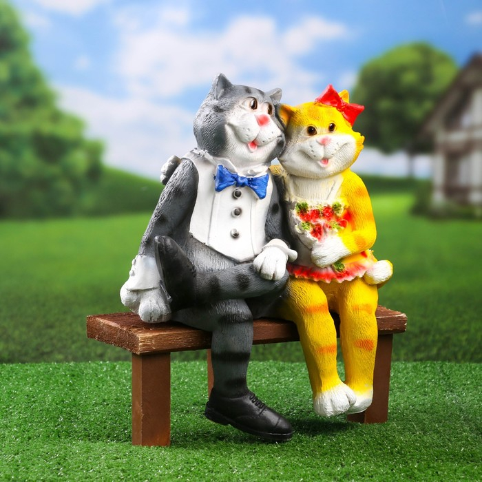 Садовая фигура Садовая фигура "Коты на лавке" 18х42х40см
