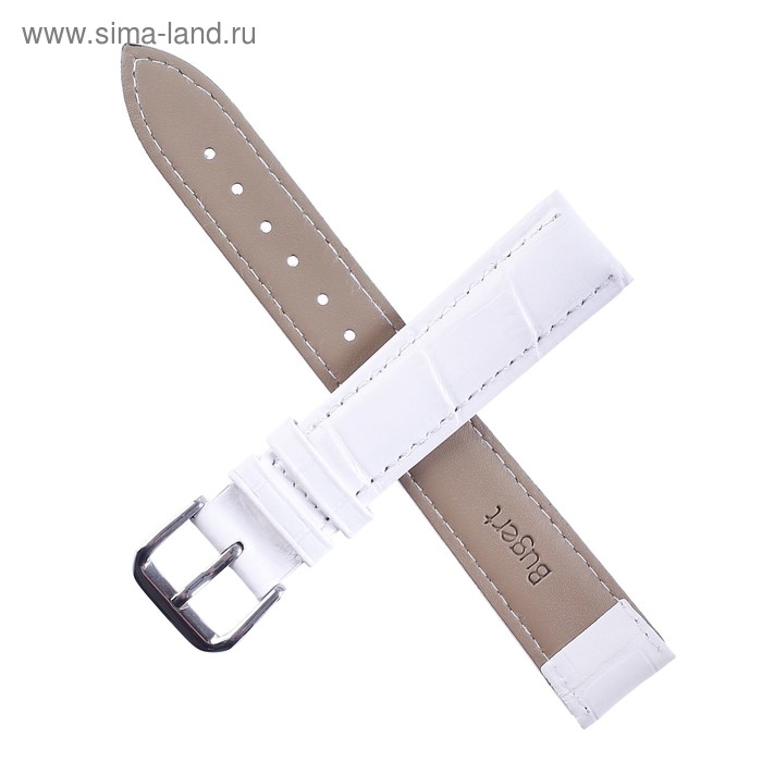 Ремешок для часов кожаный Ремешок для часов кожаный "Соломон" 18 мм, l-20 см, белый