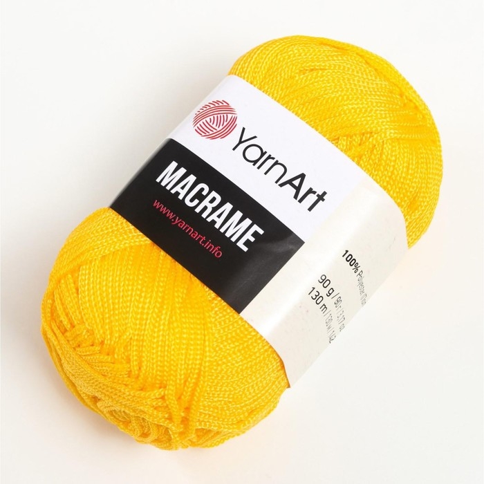 Пряжа "Macrame Макраме" 100% полиэстер 130м/90гр (142 жёлтый)