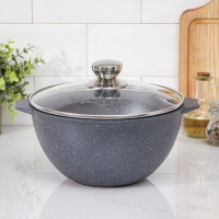 Казан «Гранит», 4 л, стеклянная крышка, литые ручки, антипригарное покрытие, цвет серый Казан «Гранит», 4 л, стеклянная крышка, литые ручки, антипригарное покрытие, цвет серый