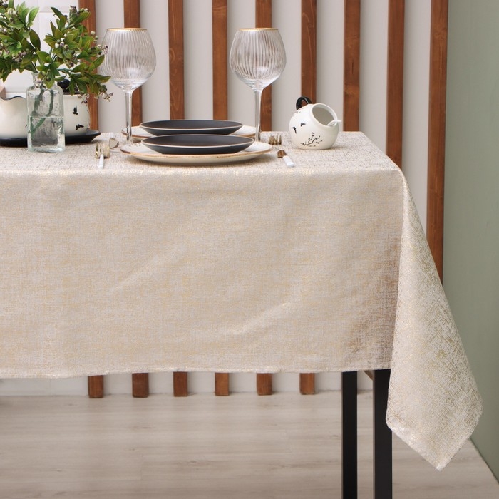 Скатерть Этель золото 100*140 &plusmn;5 см, 100% п/э, 180гр/м2