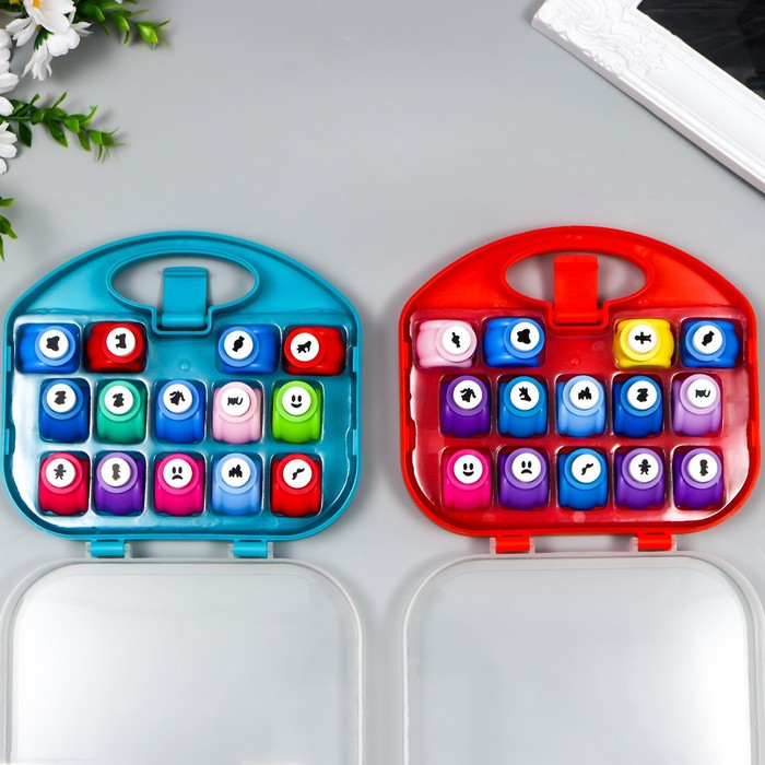 Набор фигурных дыроколов в сундуке 14 шт МИКС Набор фигурных дыроколов в сундуке 14 шт МИКС