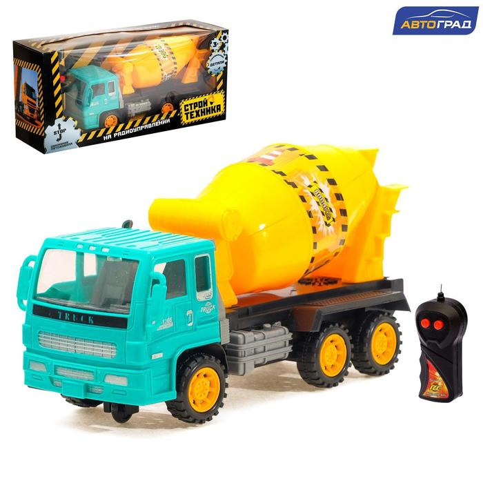 Грузовик радиоуправляемый «Бетономешалка», работает от батареек, цвет бирюзовый Грузовик радиоуправляемый «Бетономешалка», работает от батареек, цвет бирюзовый