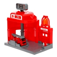 Парковка &laquo;Пожарная&raquo;, с подъёмом, машинка опускается с кнопки, звонит колокол, МИКС