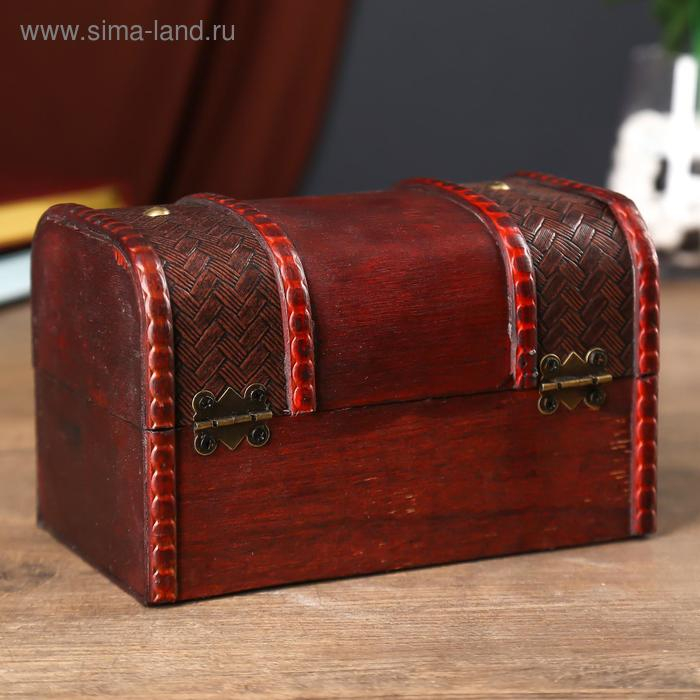 Шкатулка дерево состаренная Шкатулка дерево состаренная "С заклёпками" сундучок 10,5х18х11 см