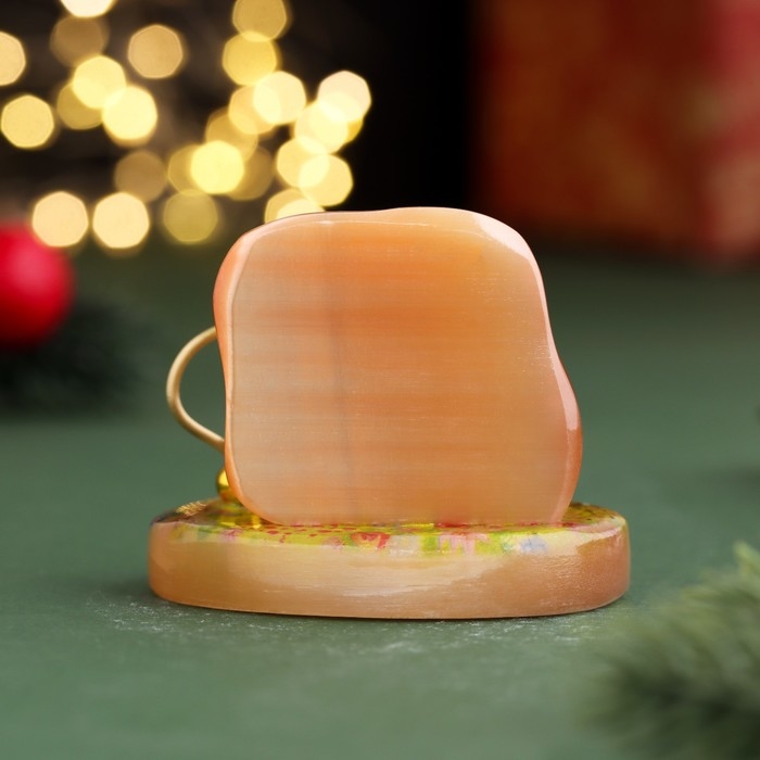 Сувенир Сувенир "Жизненных сил и энергии! 2025", с колокольчиком, селенит, 6х6х4,5 см