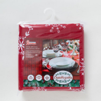 Скатерть "Доляна" Белые снежинки  110х149+/- 3см, 100% хлопок, 164 г/м2