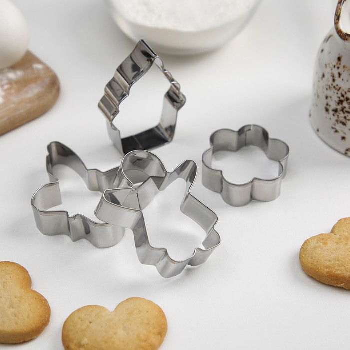 Набор форм для печенья &laquo;Лето&raquo;, 20 шт, цвет серебристый