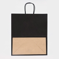 Пакет крафт &laquo;Радуга&raquo;, чёрный, 32 х 19,5 х 37 см, 80 г/м2, 1 шт