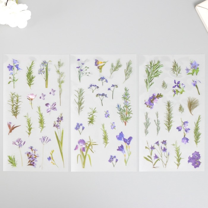 Наклейки пластик "Ирисы" набор 6 листов 10х18 см