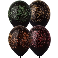 Шар латексный 14" &laquo;Шелкография&raquo;, 25 шт., чёрный, МИКС