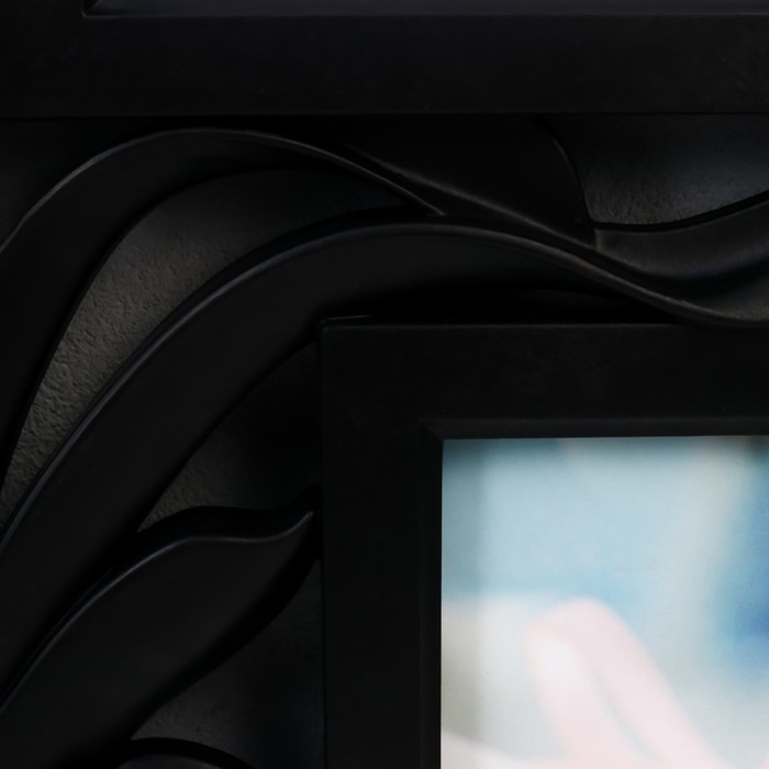 Фоторамка пластик на 4 фото 10х15 см Фоторамка пластик на 4 фото 10х15 см "Цветущий панданус" чёрный 40х33,5 см