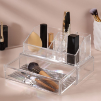 Органайзер для хранения, 9 секций, с выдвижным ящиком, 18,5 × 10 × 11,5 см, в картонной коробке, цвет прозрачный Органайзер для хранения, 9 секций, с выдвижным ящиком, 18,5 × 10 × 11,5 см, в картонной коробке, цвет прозрачный