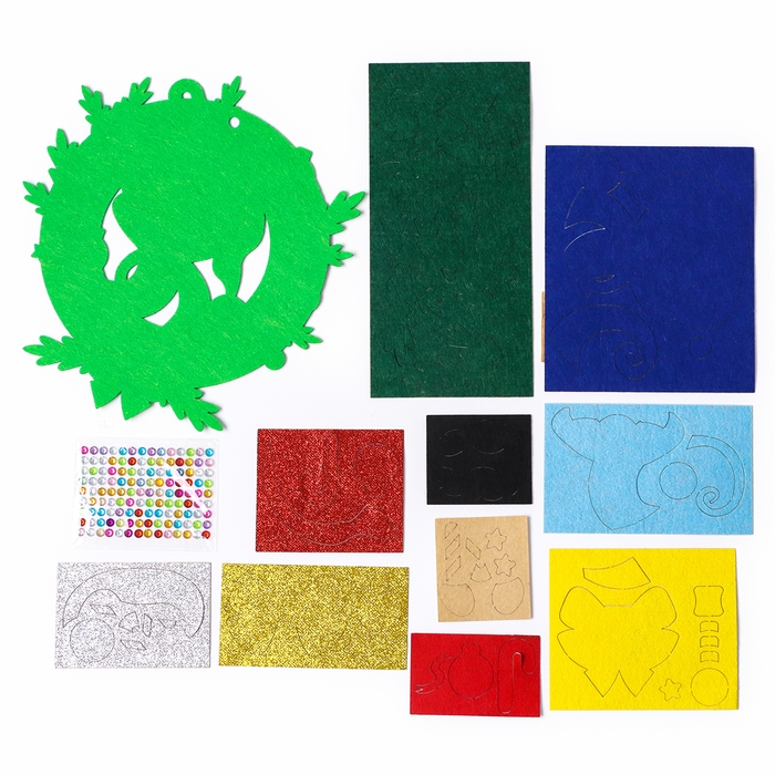 Венок из фетра своими руками на Новый год &laquo;Новогодняя Змея&raquo;, новогодний набор для творчества