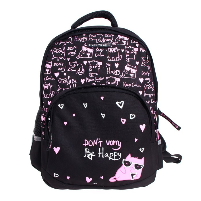 Рюкзак школьный Bruno Visconti, 40 х 30 х 16 см, эргономичная спинка, &laquo;Toon Town. Котик&raquo;
