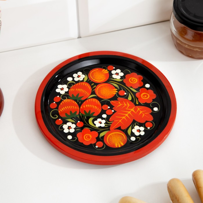 Тарелка &laquo;Малышка&raquo;, 14&times;14&times;0,5 см. хохлома